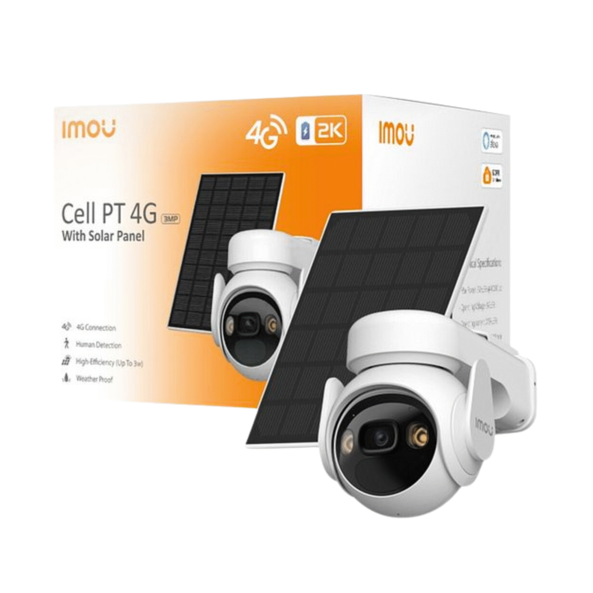Imou Cell PT 4G – Caméra de surveillance extérieure 2K | Batterie + Panneau Solaire – Image 1