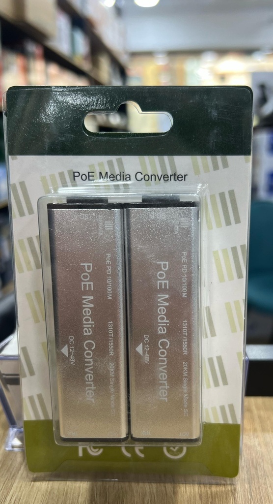 Convertisseur RJ45 PoE Fibre Optic SC Simplex Mono-Mode 3K 1310_1550nm; 1000mbps (1) Convertisseur RJ45 PoE Fibre Optique SC Simplex Monomode 3K 1310/1550nm; 1000mbps – Image 1