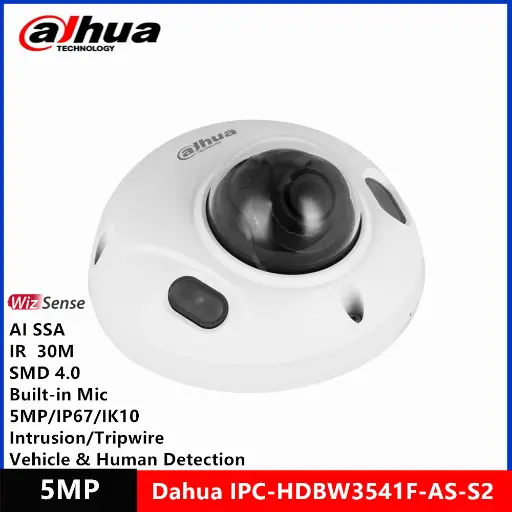 Camera Dahua IP Dome 5MP Fix 2.8mm WizSense DH-IPC-HDBW3541FP-AS