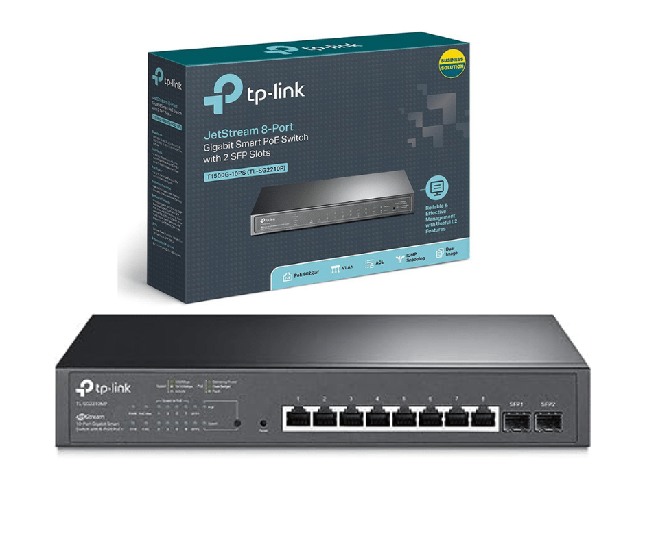 TP-Link-TL-SG2210MP-JetStream-10-Port-Gigabit-Smart-Switch-with-8-PoE-Ports-2-Gigabit-SFP-Slots-2 TL-SG2210P SWITCH 8 PORTS 10/100/1000 GIGA PEO+JETSTREAM SMART SWITCH/2SFP – Image 1