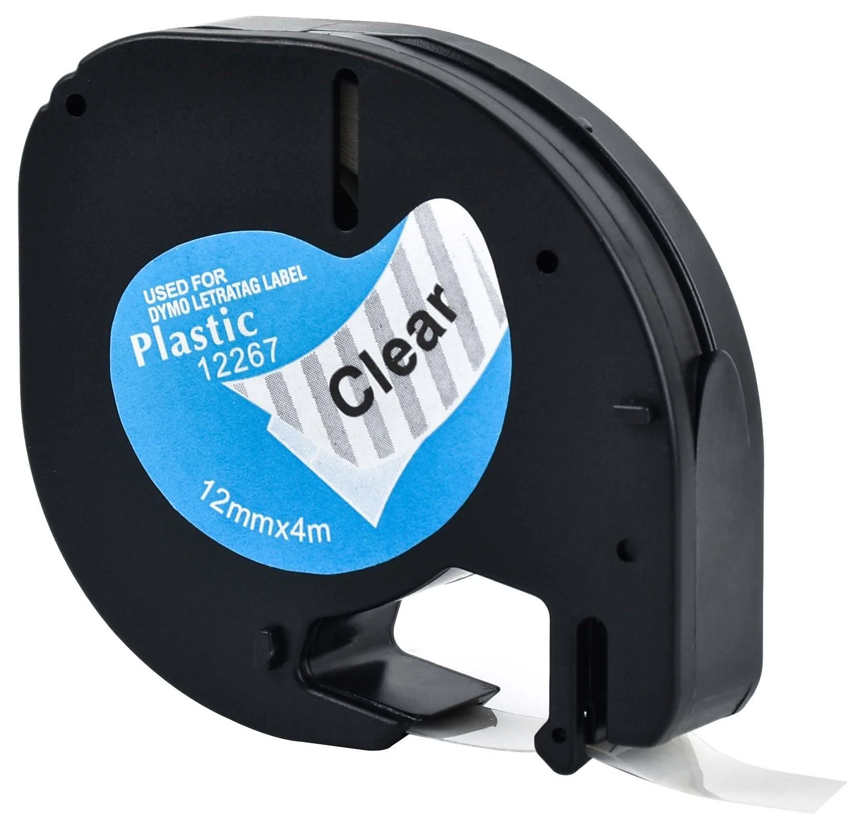 ZDY12267 RUBAN DYMO PLASTIC CLEAR 12mmx4m – Image 1